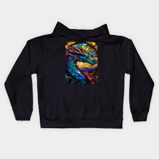 Stained Glass Dragon Kids Hoodie